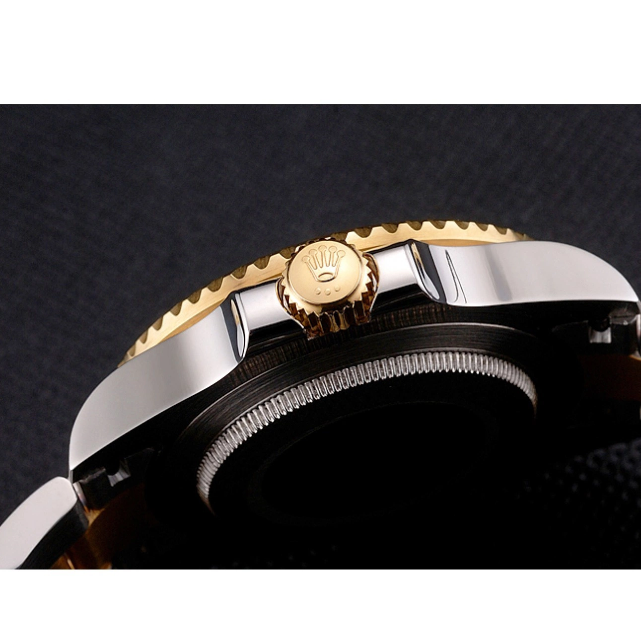 Best AAA Replica Sites Rolex Swiss Bracelet Tone Submariner And Gold Steel Two Dial Bezel Black 0728